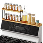 SpaceAid 30" Wide Kitchen Shelf Organizer for Stove, Magnetic Bamboo Spices Shelf for Home Stove Kitchen Storage Organization (Fit for Flat Top Only, 2-Tier) - size: 30" Wide, Natural, 2-Tier