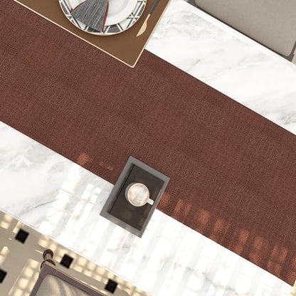 4 Piece Soft Handmade Faux Linen Place Mats Heat Resistant Dining Table Place Mats Kitchen Table Mats 12 x 18 Coffee Brown - color: Coffee Brown, size: Rectangular Placemats 12" x 18"
