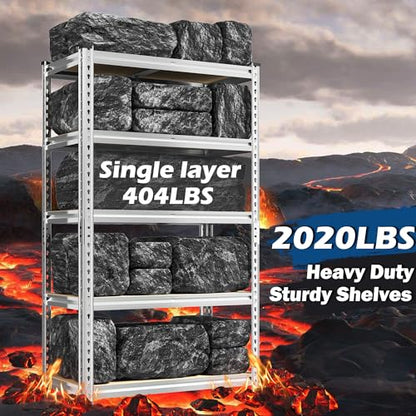 REIBII Storage Shelves 2020LBS Garage Shelving Heavy Duty Metal Shelving Adjustable 5 Tier Pantry Shelves for Garage Closet Kitchen Basement 28" W x 12" D x 59.8" H, 3 Pack - size: 28"W x 12"D x 59.8"H