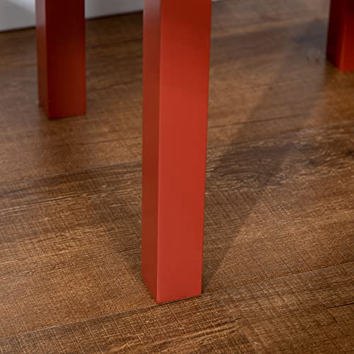 HOMCOM Narrow End Table with Drawer and Bottom Shelf Set of 1 Red | Tall Telephone Table, Skinny Modern Design, for Small Spaces, Living Room - color: Red
