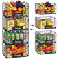 JKsmart 4 Pack XL Stackable Wire Baskets with Name Plates, Pantry Organizers and Storage - size: XL-12.2"x9.85"x28.65"