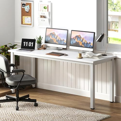 Need 63 Inch Large Computer Desk, Ample Legroom, Metal Frame, Off White | Home Office Desk, Basic Sturdy Writing Table, Adjustable Feet, Water-Resistant, Dorms & Bedrooms, Easy Assembly, Game & Study - color: Off White, size: 63 inches