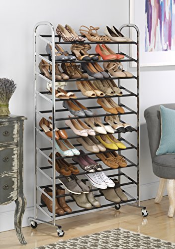 Whitmor 10 Tier Shoe Tower, 50 Pair, Chrome - color: 10 Tier,chrome