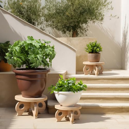 3 Pcs Wooden Plant Stand Indoor 8/9/11",Light Wood,Low - color: Light Wood