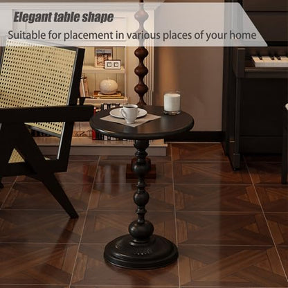 Pedestal Metal Round Side Table, Sofa Table, Small TV Tray Table for The Sofa in The Living Room and Bedroom, Bed, Chair, Mini Coffee Table, Headboard Table, 20.47 (H) *13.77 (W) - color: 1pcs - Black Upgrade Iron Table