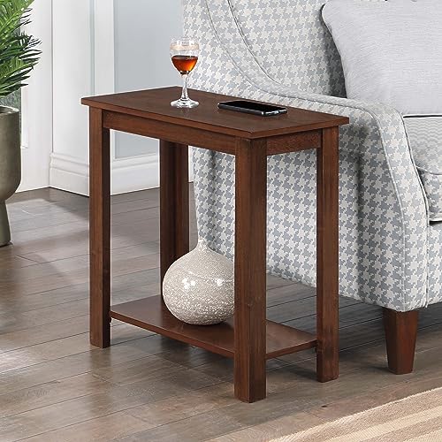 Convenience Concepts Designs2Go Baja Chairside End Table 23.75"- Modern Living Room Table with Storage Shelf, Transitional Bedside Table, Espresso - color: Espresso