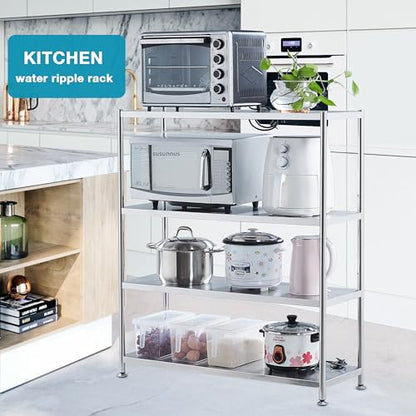 susunnus Stainless Steel Shelves 39.4in-5 Tier, Stainless Steel Shelf Organizer, Kitchen Storage Shelves, Artistic Texture, Pragmatic & Sturdy & Waterproof - size: 39.4in*13.8in-5T