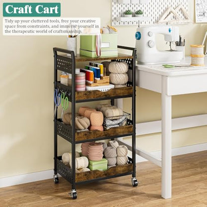 Giwil 4-Tier Rolling Storage Cart, Small Coffee Bar Crafts Makeup Cart with Wooden Top Snack Organizer for Pantry, Utility Kitchen Cart On Wheels for Onions Potatoes, Black - size: 4 Tier