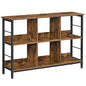 VASAGLE Bookshelf, Cube Shelf, Console Table, TV Stand with 6 Storage Cubes, for Office, Living Room, Bedroom, 13 x 47.2 x 31.5 Inches Industrial Design, Rustic Brown and Black ULLS104B01 - size: 13"D x 47.2"W x 31.5"H