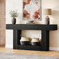 Tribesigns 63-Inch Long Console Table, 2-Tier Entryway Table Sofa Table with Storage, Farmhouse Wood Behind Couch Table for Living Room, Hallway, Black - color: Black