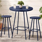 Best Choice Products 3-Piece Patio Dining Set, Bar Height, Outdoor Bistro Set, Outdoor Round Bar Table w/ 2 Bar Stools, Steel - Navy - color: Navy
