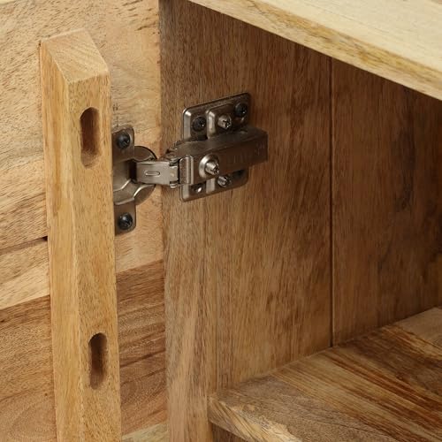 Ripple Textured Wooden Nightstand with Drawer, Modern Solid Wood Side End Table with Metal Legs, Rustic Bedside Storage Cabinet for Bedroom Small Apartment