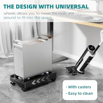 Adjustable CPU Holder with Cooling Fan and RGB Light,Mobile CPU Holder with 4 Rolling Casters, Under Desk Computer Tower Stand PC Floor Cart PC Riser for Office, Home (with Fan) - color: With Fan