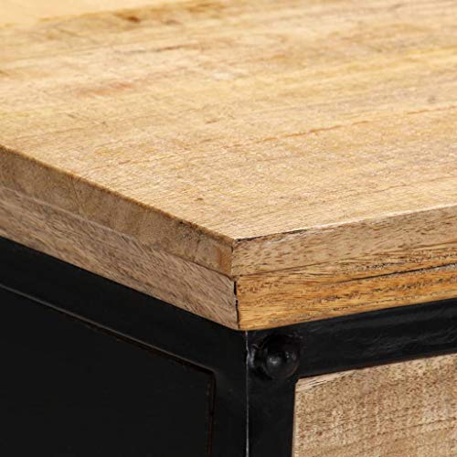 vidaXL Writing Table 43.3"x19.6"x29.9" Solid Mango Wood | Plenty of room to keep your stuff organized, Made from solid mango wood, Shiny finish mixes style with functionality
