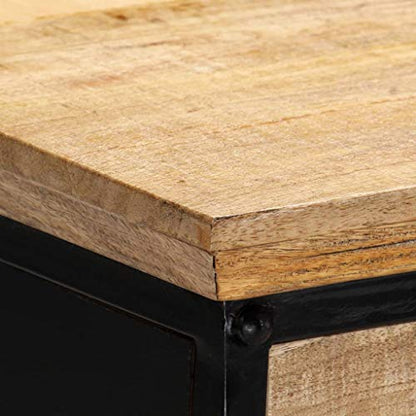 vidaXL Writing Table 43.3"x19.6"x29.9" Solid Mango Wood | Plenty of room to keep your stuff organized, Made from solid mango wood, Shiny finish mixes style with functionality