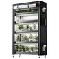 Spider Farmer 6 Tier Plant Shelf with Grow Lights Indoor Greenhouse Tent | 250W Full Spectrum LED Grow Lights, Grow Tent Cover with Visual Curtain and Blackout Curtain, Waterproof Trays, Movable Wheel - size: L-43x16x71in