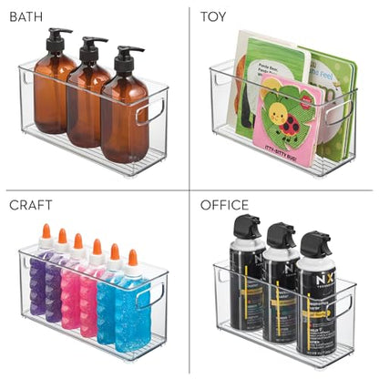 iDesign Stackable Plastic Handle Bin Storage Organizers, 18 Pack, Clear | For Kitchen, Fridge, Pantry, Home, Assortment Set - style: Pack of 18