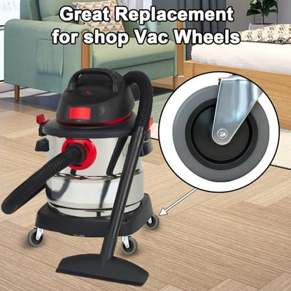 4 Inches Stem Caster Wheels,7/16-Inch Stem Diameter Swivel Rubber Casters,Heavy Duty TPR Replacement Wheels for Rubbermaid Mop Bucket Utility Cart Shop Vac Weber Grills - 4 Pack - style: 7/16"x1-3/8"(No brake)