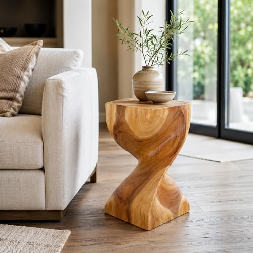 Rutledge & King Wooden End Table - Unique Wooden Side Table - Mid Century Side Table - Saur Wood Decor - Small Accent Table - Mid Century Modern - color: Natural, style: Valverda