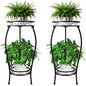 CASIMR 2Pack Plant Stand Indoor Outdoor, 2 Tier 26.6" Tall Metal Potted Holder Rack Multiple Flower Pot Stand Heavy Duty Plant Shelf Rustproof Iron Plant Round Supports Rack