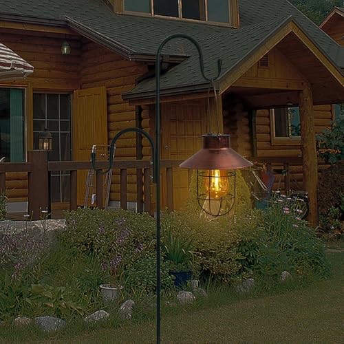 MIPON Adjustable 78/62/46/30 Inch Double Shepherds Hooks or Outdoor | Garden Shepards Hook for Outdoor Bird Feeder,Hanging Plants,Solar Light,3/4 Inch Width