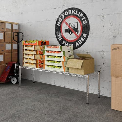 14" Deep x 54" Wide x 14" Height Wire Shelving Kit | 1-Tier | NSF Commercial Storage Rack Unit - size: 14" Deep x 54" Wide