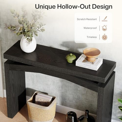 Tribesigns 40-Inch Console Table for Entryway, Farmhouse Sofa Console Behind Couch, Small Entry Table for Hallway, Foyer, Living Room, Black - color: Black