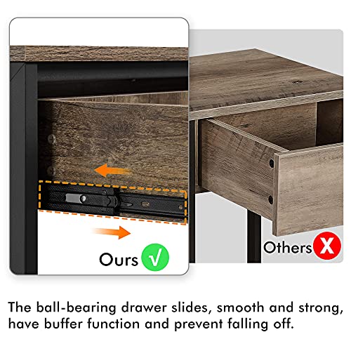 Topeakmart Industrial Console Table Sofa Table with Storage for Entryway, 3 Tier Console Table with Drawer Sturdy Hallway Table for Living Room, X Design, Taupe Wood - color: Taupe Wood, style: without Power Outlet