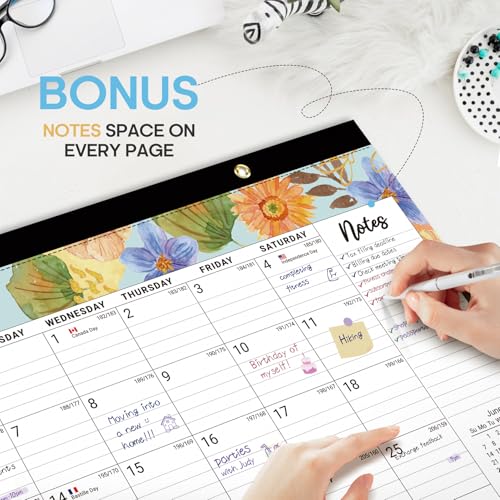 Desk Calendar 2026-2027, 18-Month Calendar Runs from July 2026 to December 2027, Large 17" x 12" Monthly Desktop & Wall Calendar for Home & Office - Botanic Whimsy - color: b-Botanic Whimsy, size: Jul 2026 – Dec 2027