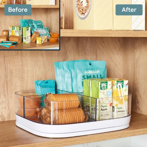 YouCopia MagicTrack Turntable with 4 Bins, Rectangle Lazy Susan Organizer - size: Turntable with Bins