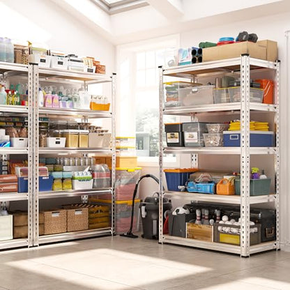 REIBII Storage Shelves 2020LBS Garage Shelving Heavy Duty Metal Shelving Adjustable 5 Tier Pantry Shelves for Garage Closet Kitchen Basement 28" W x 12" D x 59.8" H, 3 Pack - size: 28"W x 12"D x 59.8"H
