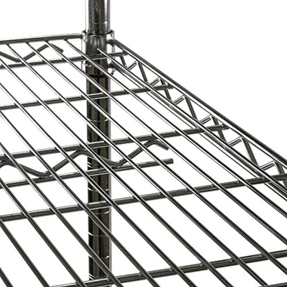 Shelving Inc. 12" d x 72" w Chrome Wire Shelving with 2 Tier Shelves, Weight Capacity 800lbs Per Shelf - size: 12"d x 72"w x 14"h