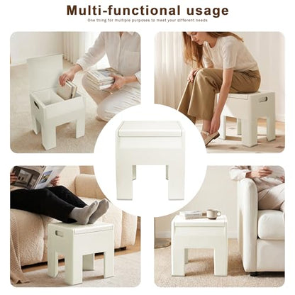 Modern Nightstand - Multifunctional Plastic Bedside Table with Storage Space, Side Table Easy Assembly for Bedroom, Dorm and Small Areas (14.2" D x 11.8" W x 15.78" H, Beige White) - color: Beige White