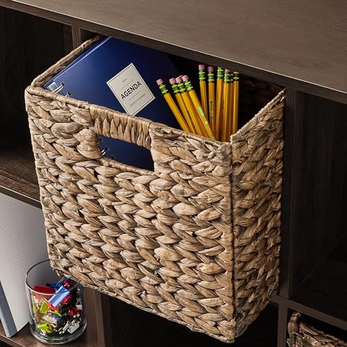 6-Cube Storage Organizer, Bookcase, 3 Open & 3 Closed Back Shelves, Vertical/Horizontal Placement, 11" Cubes (Espresso) - color: Espresso