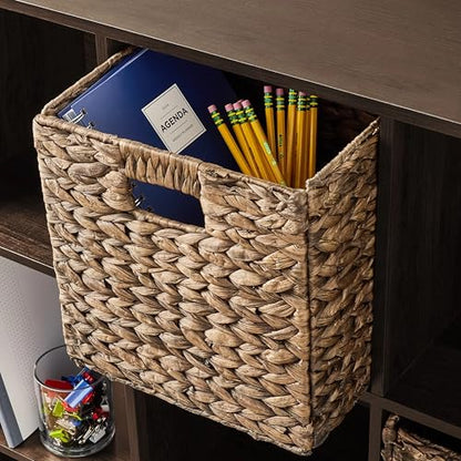 6-Cube Storage Organizer, Bookcase, 3 Open & 3 Closed Back Shelves, Vertical/Horizontal Placement, 11" Cubes (Espresso) - color: Espresso