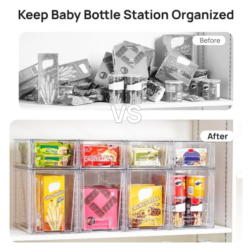 Vtopmart Clear Stackable Storage Drawers - style: 4 Large+4 Small