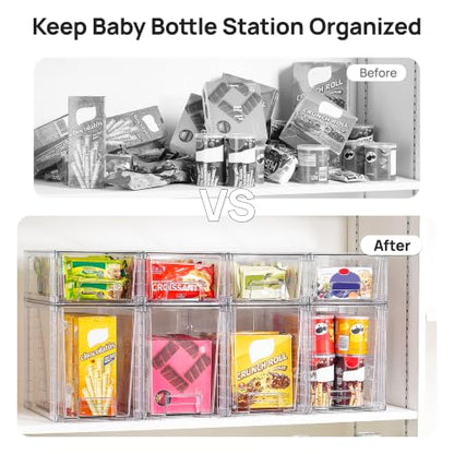 Vtopmart Clear Stackable Storage Drawers - style: 4 Large+4 Small