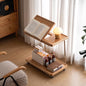 YESWOOD Adjustable C-Shaped Couch Table with Lockable Wheels – Rolling Small Space Side Table, Solid Wood End Table for Sofa, Bed & Living Room(Natural,16.41" D x 24.4" W x 24.52" H) - color: Natural