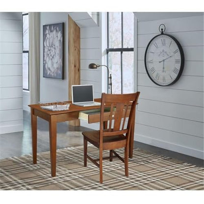 IC International Concepts, Writing Desk With Drawer, Solid Wood, Real Parawood, 48" W x 26" D x 30" H, Easy Assembly, Espresso - color: Espresso
