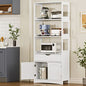 DICTAC Kitchen Pantry Storage Cabinets Freestanding Tall Bathroom Cabinet with Shelves and Drawer 64''H Sideboard Microwave Space Cupboard Organizer for Home Office,White, 23.62x13x64.06inch | Freestanding - size: 23.62x13x64.06inch