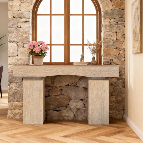 Sonharlar 63 Inch Long Entryway Table Bold, Wooden Console Table with Socket Farmhouse Sofa Table for Entrance, Hallway, Living Room, Behind Couch(Oak Brown) - color: Oak Brown, size: 63IN BD