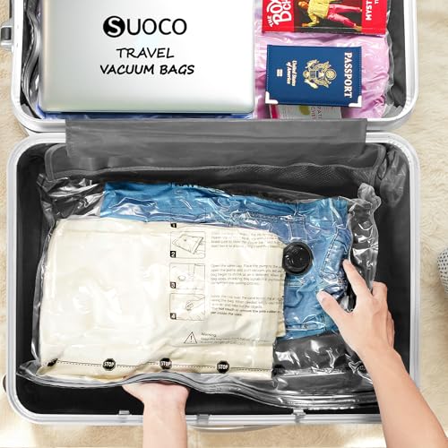 Travel Vacuum Bags for Clothing with Rechargeable Electric Pump, Compression Packing Cubes Organizer Storage for Luggage Suitcase, Space Saver Seal Bags for Vacation Cruise, 8 Medium - style: 8 Medium