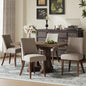 COLAMY Upholstered Dining Chairs Set of 4, Mid Century Modern Kitchen Chairs with Back, Farmhouse Fabric Side Dining Room Chairs with Wood Legs for Dining Room Restaurant, Brown - color: Brown, size: Set of 4