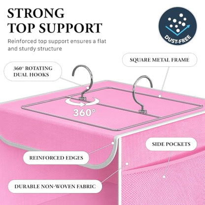 Simple Houseware 5 Shelf Hanging Closet Organizer, Pink - color: Pink, size: 5 Shelf