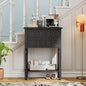 LUMISOL Slim Console Table with 3 Storage Drawers, Small Entryway Table with Bottom Shelf, Narrow Side Table for Entryway Foyer, Black - color: Black
