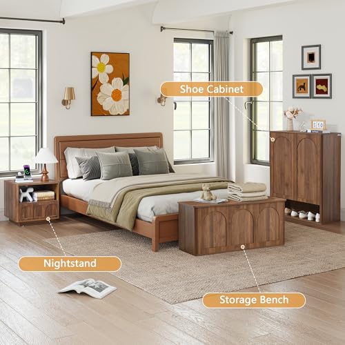 Small Nightstand Set of 2 with Charging Station, Accent Bedside Nightstand with Drawer, Mid Century Modern Bedroom Side Bed Table with Storage for Dorm, Living Room, Couch, Office - Walnut - color: Walnut