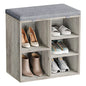 IDEALHOUSE Shoe Bench with Cushion, Storage Bench with Padded Seat, Cubby Shoe Rack, Adjustable Shelves, Entryway Bench, Shoe Organizer Bench for Entryway Hallway Living Room, Closet
