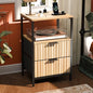 VINGLI Night Stand with Charging Station and Fabric Drawers, Fluted Nightstand Oak with 2 Drawers, Bed Side Table/End Table for Bedroom, 14.96" W*11.81" D*23.78" H - color: Oak, size: 15"W-2 Drawer 1 Shelf