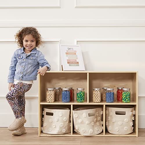 ECR4Kids Streamline 5-Compartment Storage Cabinet, 24in, Classroom Furniture, Natural - color: Natural