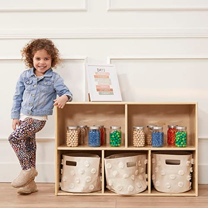ECR4Kids Streamline 5-Compartment Storage Cabinet, 24in, Classroom Furniture, Natural - color: Natural